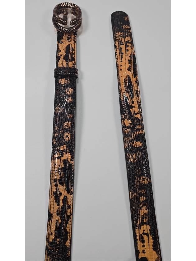 Double G lizard print belt 80 - GUCCI - BALAAN 6