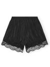 Viscose Harbotal Elasticated Shorts Black - GANNI - BALAAN 1