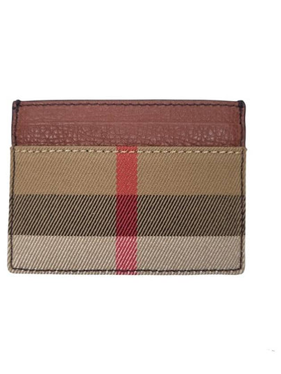 Sandon Check Leather Card Wallet Brown - BURBERRY - BALAAN 2