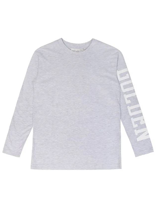 Logo melange gray long sleeve t shirt 125a2 - GOLDEN GOOSE - BALAAN 6