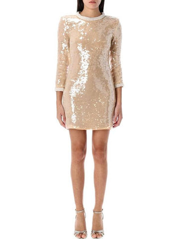 Self-Portrait Mini Sequin Dress Beige - SELF PORTRAIT - BALAAN 1