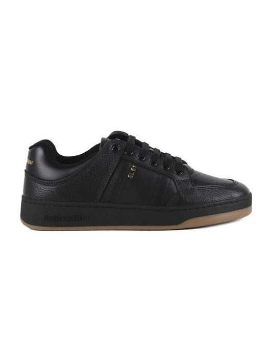 Leather Low Top Sneakers Black - SAINT LAURENT - BALAAN 1