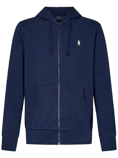 Ralph Lauren Blue Loopback Hoodie - RALPH LAUREN - BALAAN 1