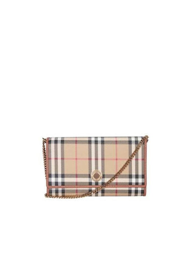 Check Chain Strap Long Wallet Beige - BURBERRY - BALAAN 1