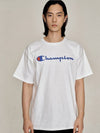 Classic Script Logo Graphic Short Sleeve T-Shirt White - CHAMPION - BALAAN 2