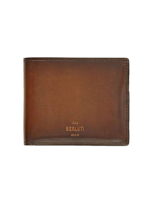 Makore Slim Leather Half Wallet Cacao Intenso - BERLUTI - BALAAN 1