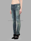 Women's Knock Washing Hidden Fur Moto Biker Jeans 5757241N C023 BLEU - BALMAIN - BALAAN 8