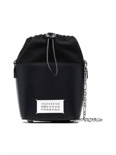 5AC Number Logo Texture Leather Bucket Bag Black - MAISON MARGIELA - BALAAN 2