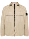 Old Effect Brushed Organic Cotton Canvas Hooded Overshirt Regular Fit 8015106WN V0195 - STONE ISLAND - BALAAN 1