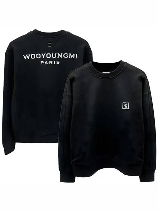 Back logo cotton round sweatshirt black women s M243TS27723B - WOOYOUNGMI - BALAAN 1