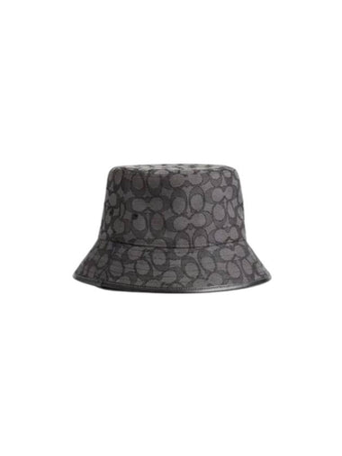 Signature Jacquard Bucket Hat Grey - COACH - BALAAN 1