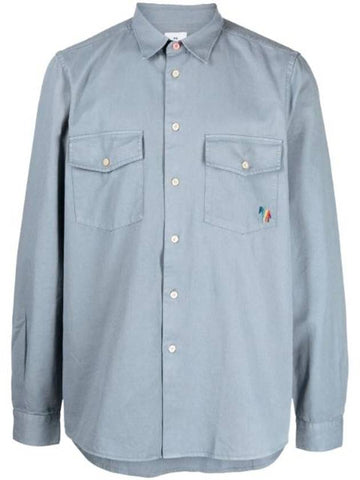 Broad Stripe Zebra Cotton Long Sleeve Shirt Blue - PAUL SMITH - BALAAN 1