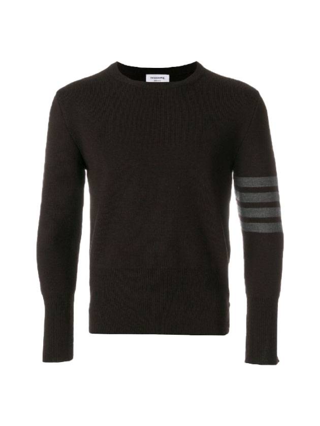 4-Bar Milano Stitch Merino Wool Knit Top Black - THOM BROWNE - BALAAN 1