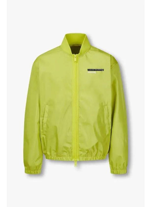 Men s Taping Logo Poly Zip Up Jacket Neon Yellow - ARMANI EXCHANGE - BALAAN 1