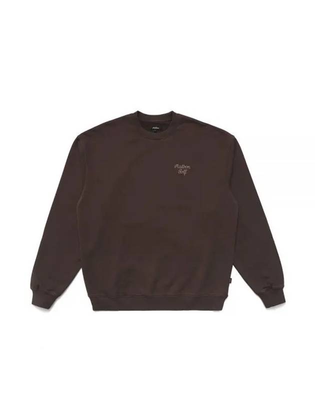 Health SeekersGolfers Crew Neck Sweatshirt BROWN M3313LFS03BRN - MALBON GOLF - BALAAN 1