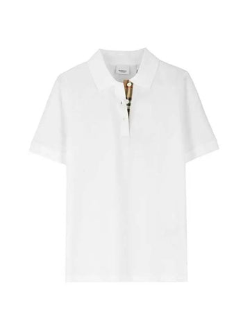 Women's Malleco Check Short Sleeve Polo Shirt White - BURBERRY - BALAAN 1