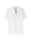 Women's Malleco Check Short Sleeve Polo Shirt White - BURBERRY - BALAAN 1