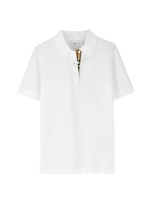 Women's Malleco Check Short Sleeve Polo Shirt White - BURBERRY - BALAAN 1