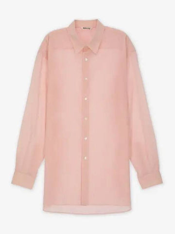 Heart Twist Shirt Light Pink A24SS01VOLIGHTPINKCHAMBRAY - AURALEE - BALAAN 1