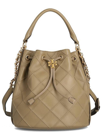 Fleming Large Soft Bucket Bag Beige - TORY BURCH - BALAAN 1