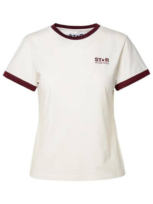 Lina Cotton Short Sleeve T-shirt White - GOLDEN GOOSE - BALAAN 1