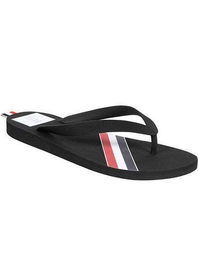 Signature Stripe Rubber Flip Flops Black - THOM BROWNE - BALAAN 2