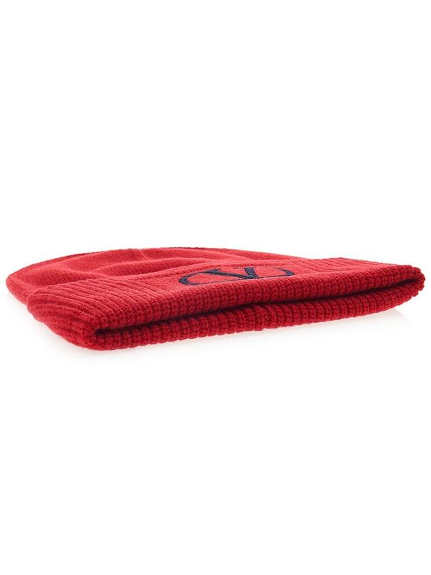 Logo Wool Beanie Red - VALENTINO - BALAAN.