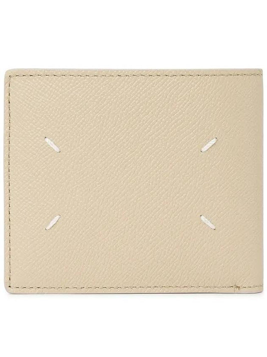 Stitched Logo Halfwallet Beige - MAISON MARGIELA - BALAAN.