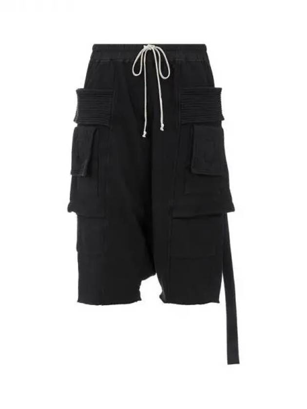 MEN DRKSHDW Square Flap Pocket Cargo Shorts Black 270533 - RICK OWENS - BALAAN 1