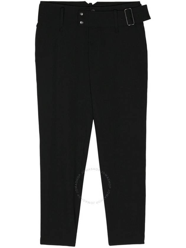 Yohji Yamamoto Gabardine Belted Tapered Trousers, Brand Size 2 (Medium) - YOHJI YAMAMOTO - BALAAN 1