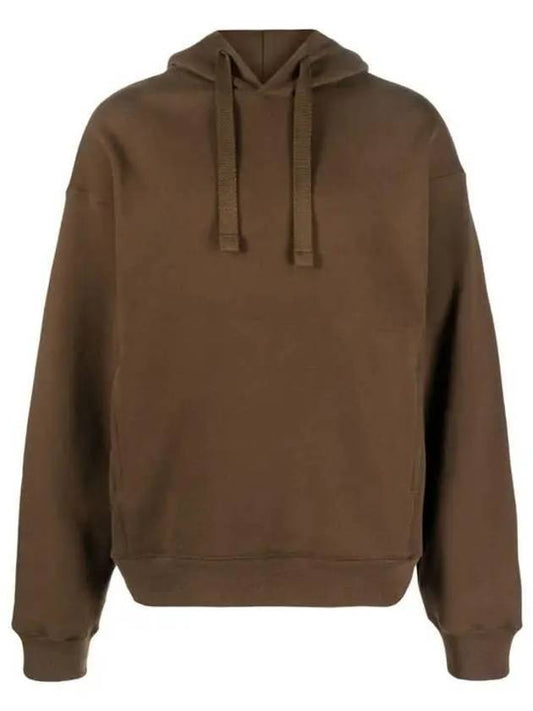 Drop Shoulder Drawstring Cotton Hoodie Brown - LEMAIRE - BALAAN 1