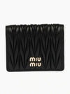 Matelasse Leather Half Wallet Black - MIU MIU - BALAAN 3