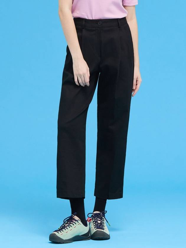 Women s Wide Cotton Pants Black MCFW24PT3 - MACKY - BALAAN 1