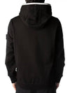 Garment Dyed Cotton Stretch Fleece Hoodie Black - STONE ISLAND - BALAAN 8