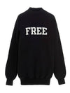 Women's Free Embroidery Distressed Sweatshirt Black - BALENCIAGA - BALAAN.