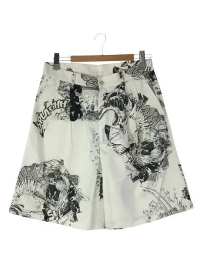 Printed Wide Leg Shorts White - COMME DES GARCONS - BALAAN 2