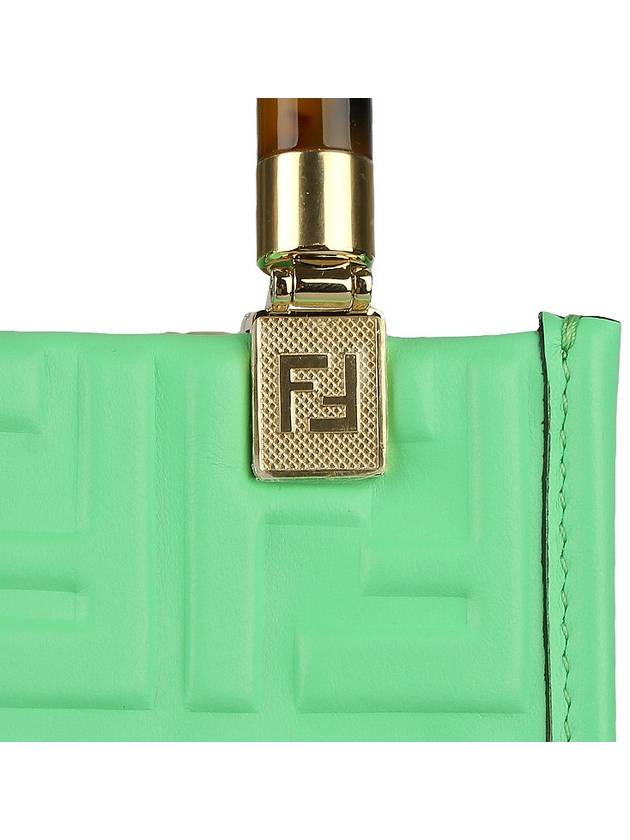 Sunshine FF Motif Small Leather Tote Bag Green - FENDI - BALAAN 8