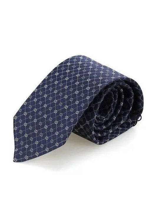 GG Silk Tie Navy - GUCCI - BALAAN 2