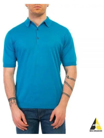 ADRIAN SKIPPER BLUE Polo Knit - JOHN SMEDLEY - BALAAN 1