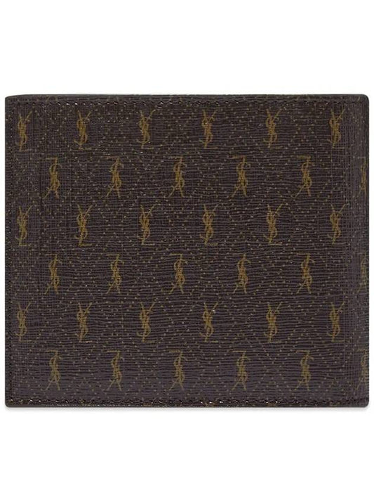 Monogram Canvas All Over Half Wallet Brown - SAINT LAURENT - BALAAN 2