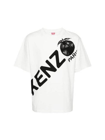 Logo Print Cotton Short Sleeve T-Shirt White - KENZO - BALAAN 1