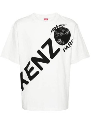 Logo Print Cotton Short Sleeve T-Shirt White - KENZO - BALAAN 1