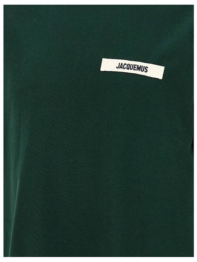 Le Gros Grain Logo Short Sleeve T-Shirt Green - JACQUEMUS - BALAAN 5