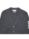 Men's Sustainable Classic Diagonal Wool Cardigan Medium Grey - THOM BROWNE - BALAAN 4