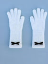 Fuzzy Ribbon Finger Hole Gloves White - GOCORI - BALAAN 1