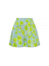 Floral Pattern Cotton Shorts Blue Green - MARNI - BALAAN 2