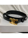 Triomphe Small Taurillon Leather Belt Black - CELINE - BALAAN 2