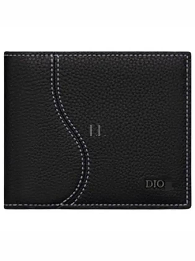 Saddle Grained Calfskin Leather Cald Wallet Black - DIOR - BALAAN 2