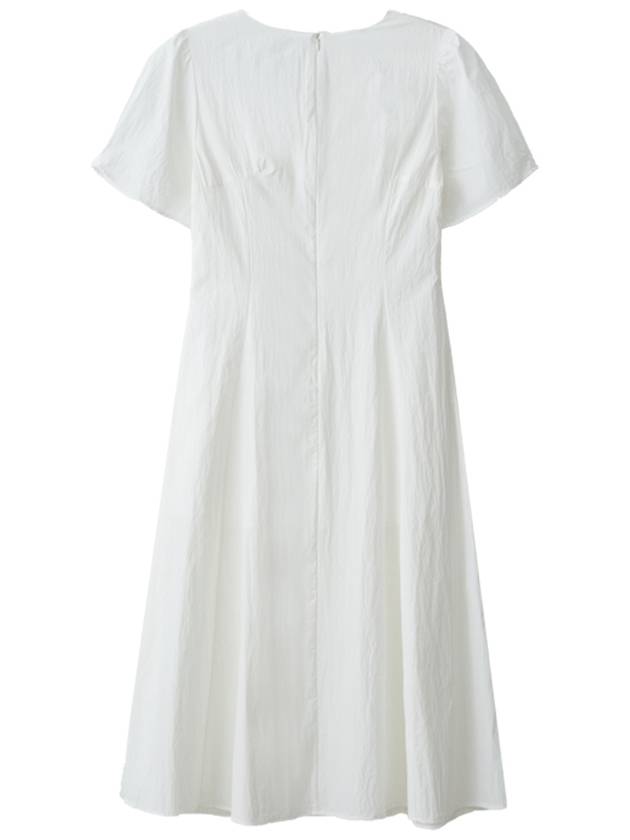 Square neck pocket shirring midi dress white - LESEIZIEME - BALAAN 9