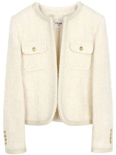 Chelsea Tweed Wool Jacket Ivory - CELINE - BALAAN 2